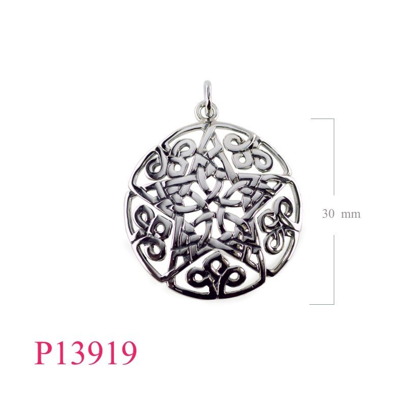 Pendant, 30mm round Celtic.