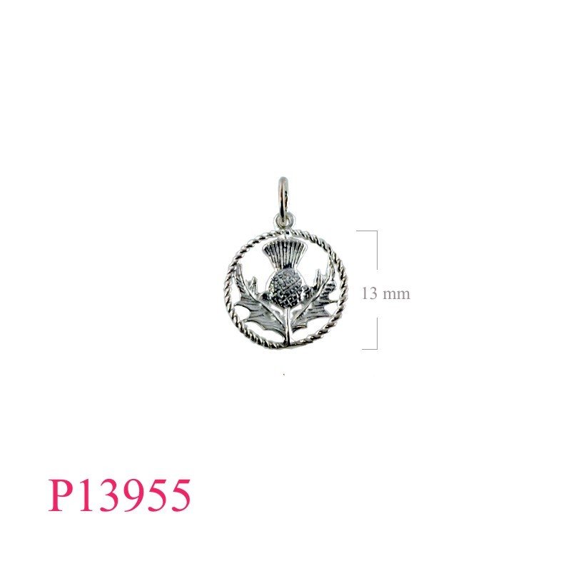 Pendant, Thistle in round.