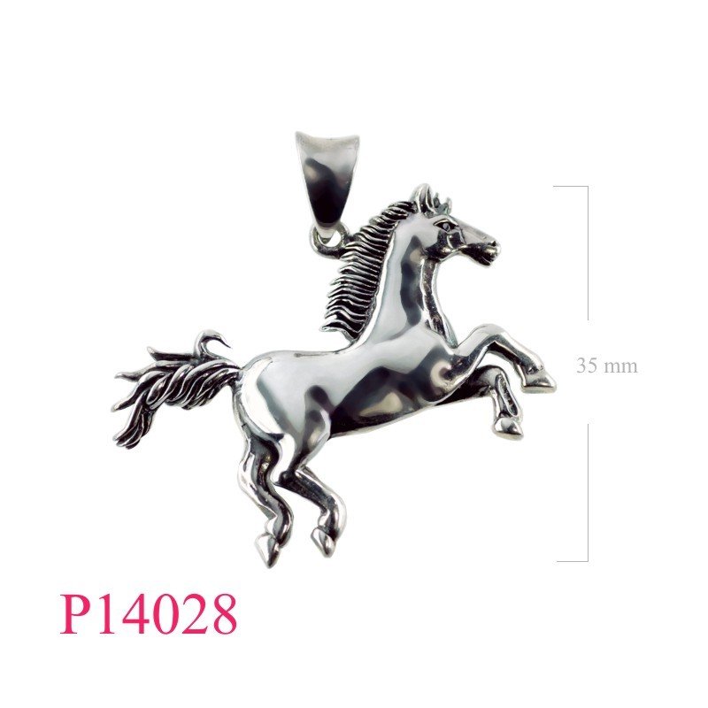 Pendant, running horse.
