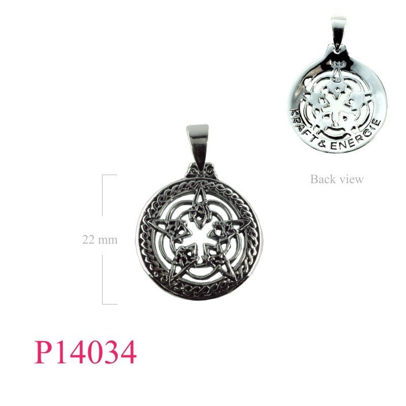 Pendant, round star Celic with "KRAFT & ENERGIE".