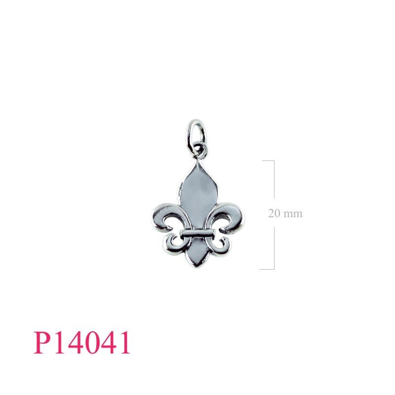 Pendant, 2 sides hammer Fleur de lis with bail.