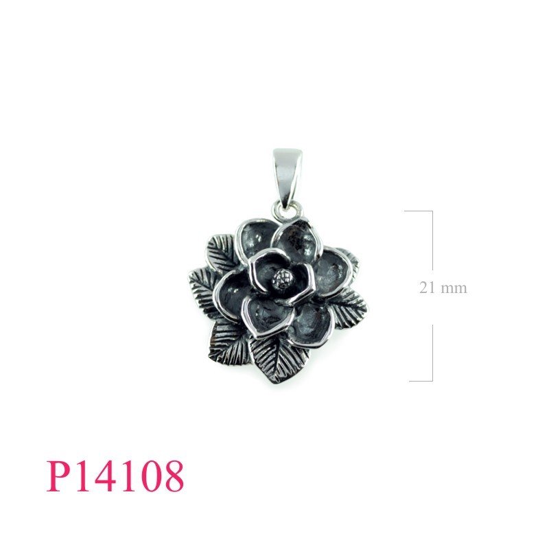 Flower Pendant, Magnolia Pendant, 21mm.