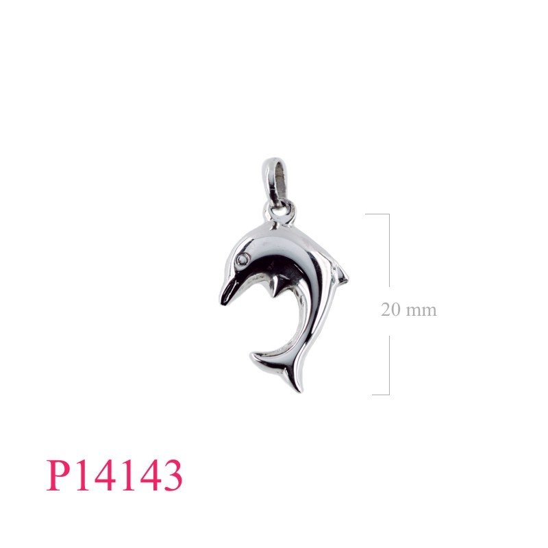 Pendant, puff dolphin.