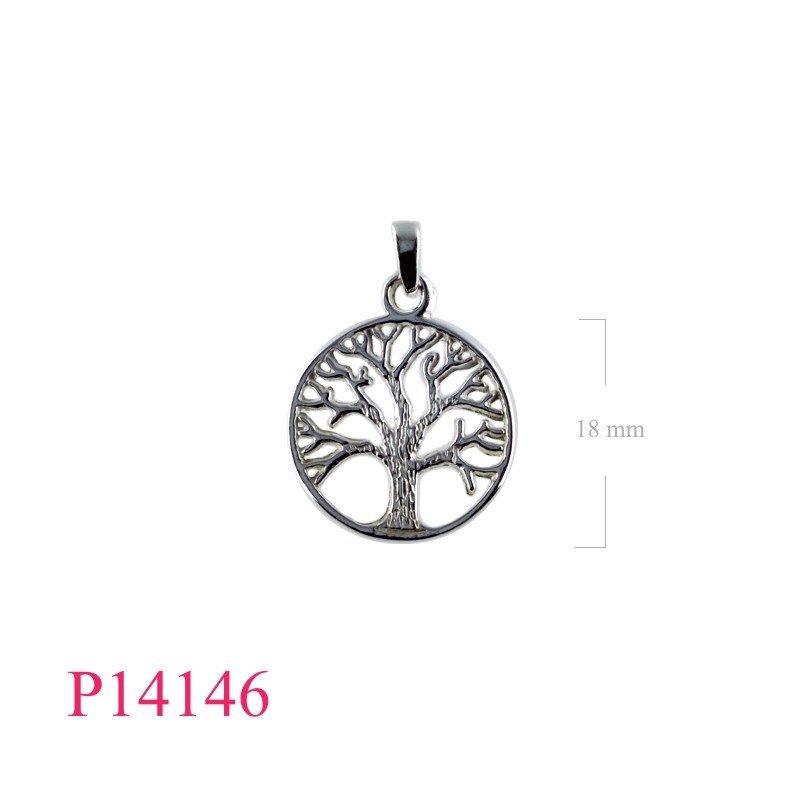 Tree Of Life Pendant, Travel Jewelry Pendant, 19mm round .