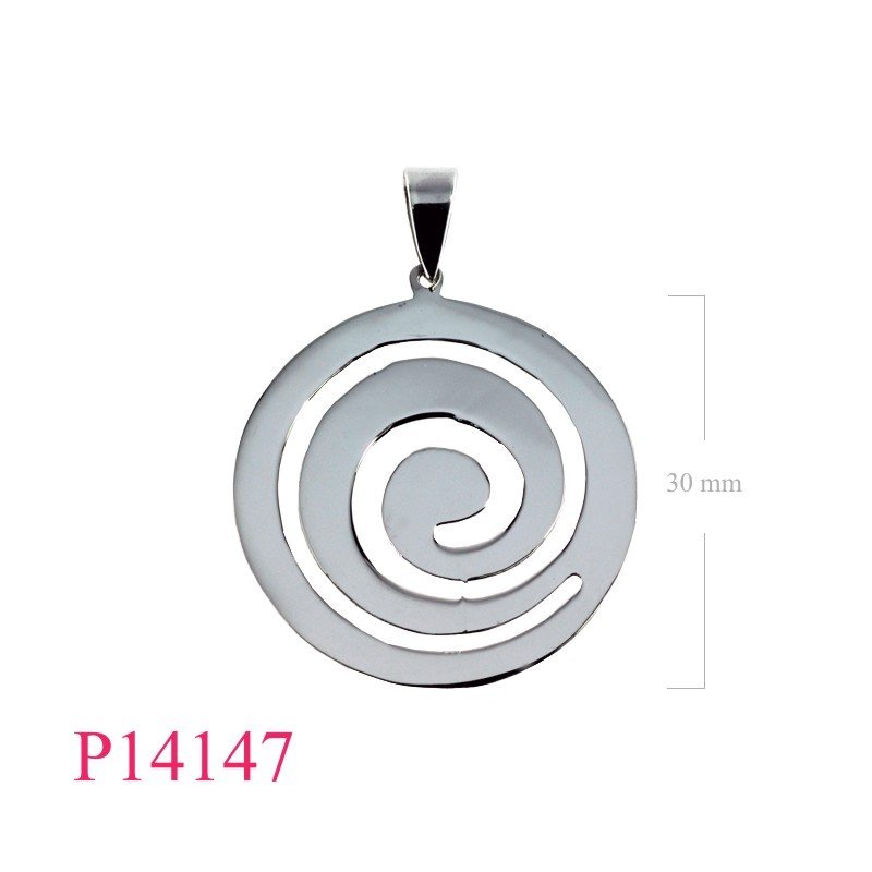 Pendant, 30mm round swirl.