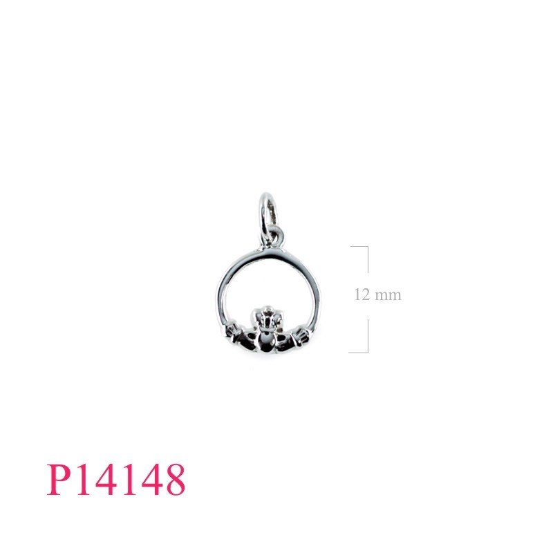 Pendant, round Claddagh.
