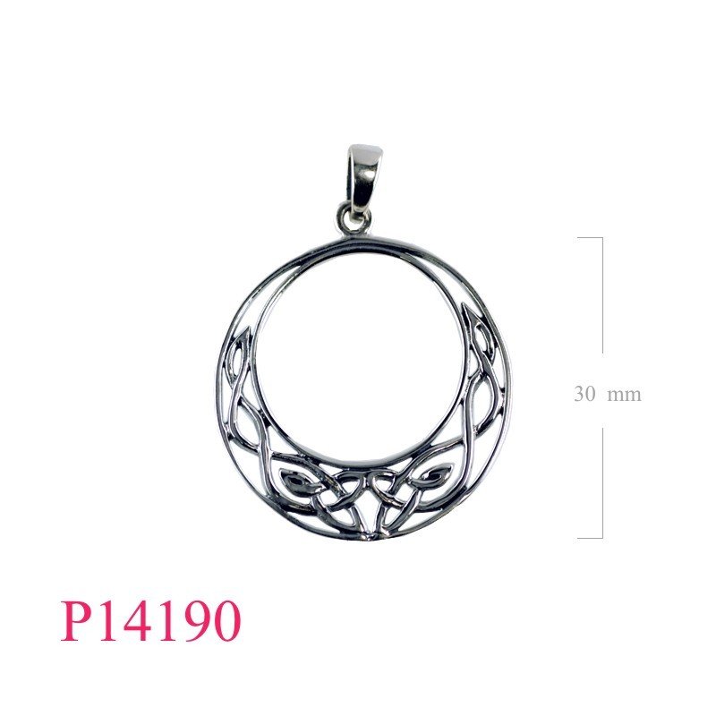 Pendant, 27mm round opened Celtic.