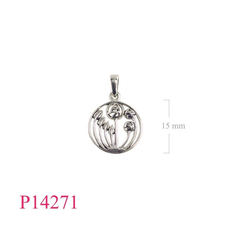 Rose Pendant, Mackintosh Pendant, 15mm round Mackintoshdesign.
