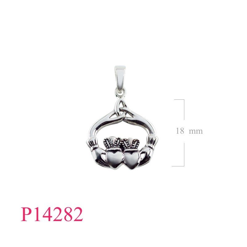 Claddagh Pendant, Heart Pendant, doubleCladdagh.