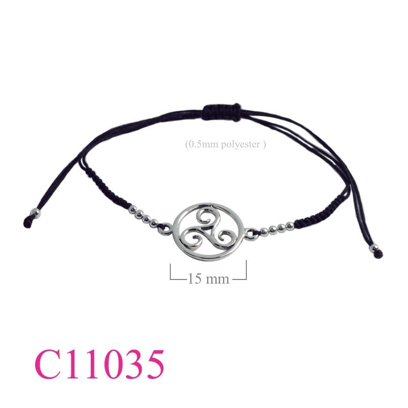 Lion Bracelet, Triske Bracelet, round Triske with polyester string.