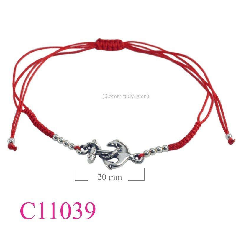 Bracelet, anchor with polyester string.