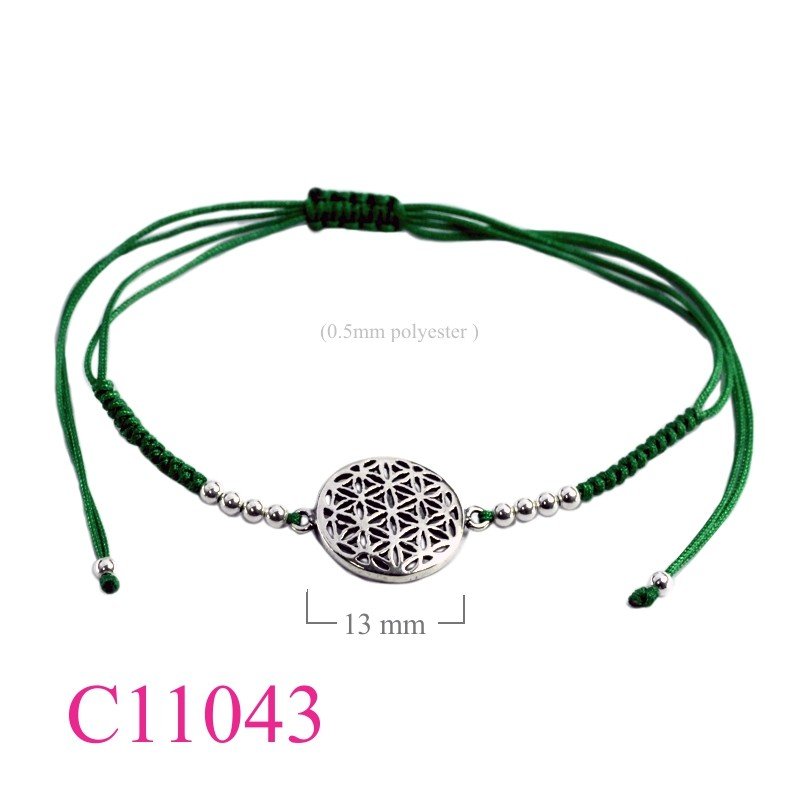Bracelet, round flower of Life with polyester string.