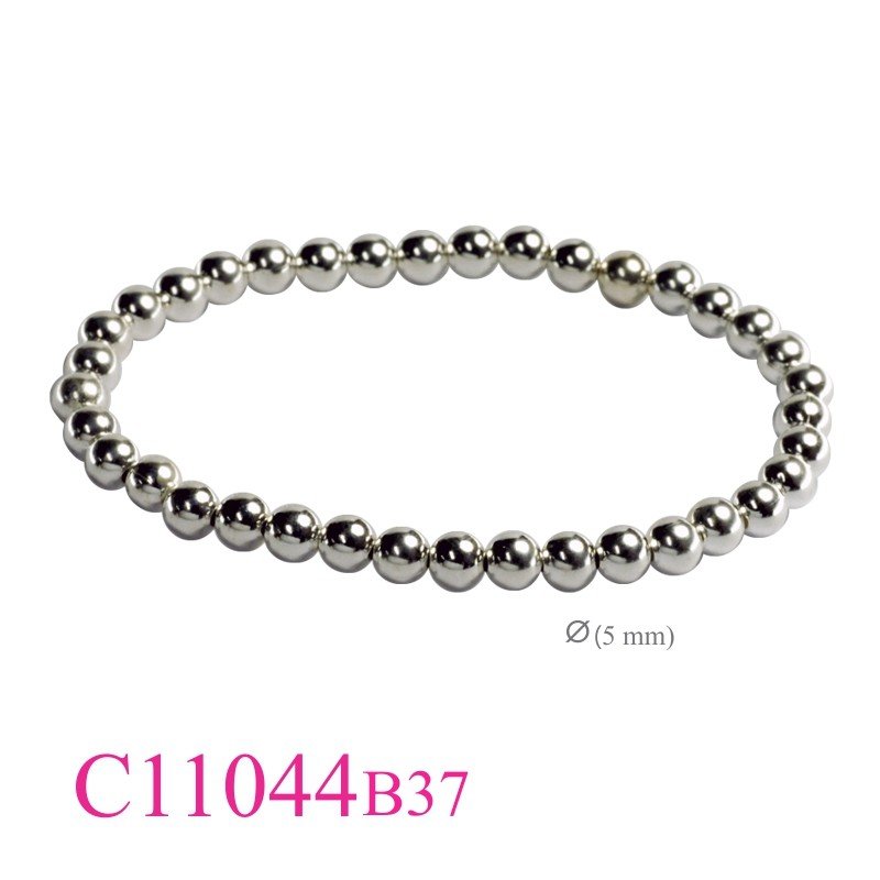 Bracelet, 37 pieces 5mm balls bead with elastic string.