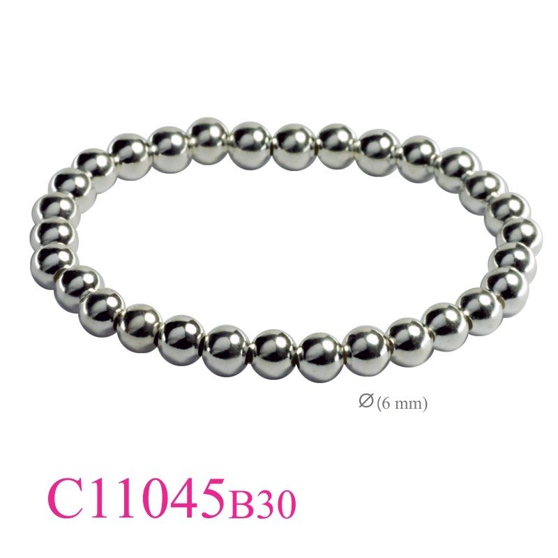 Bracelet, 30 pieces 6mm balls bead with elastic string.