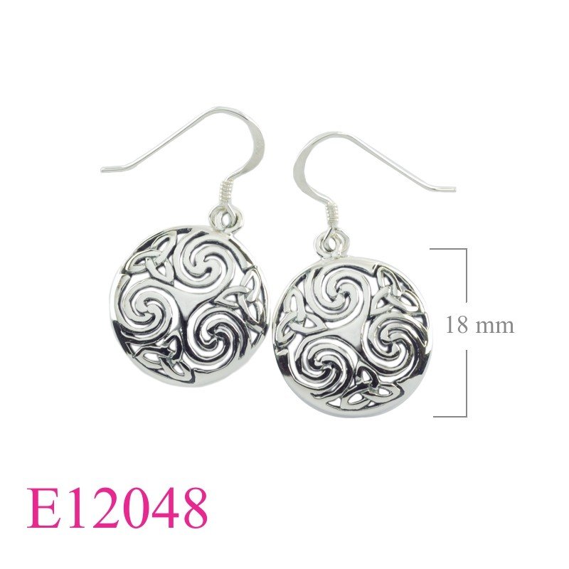 Triskelion Earrings, openwork round Triskelion.