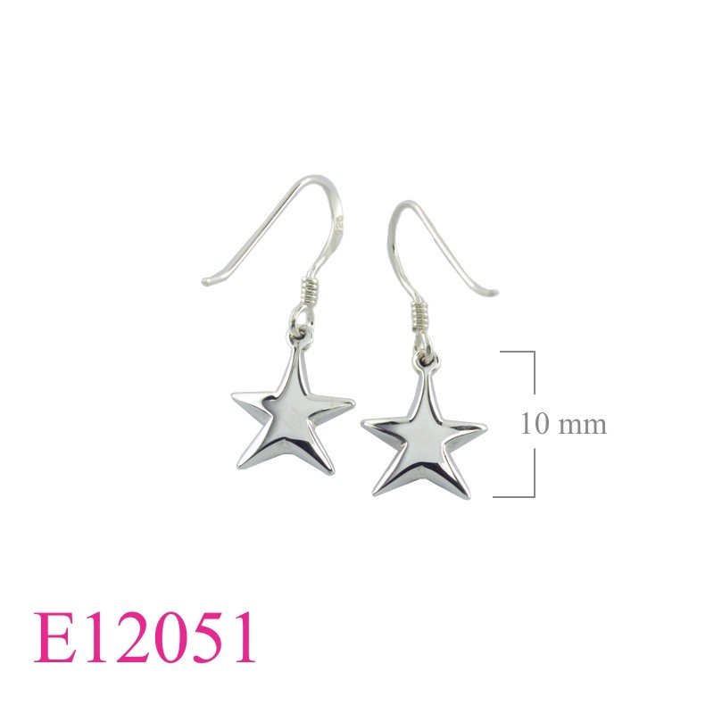 Earrings, 10mm puff star.