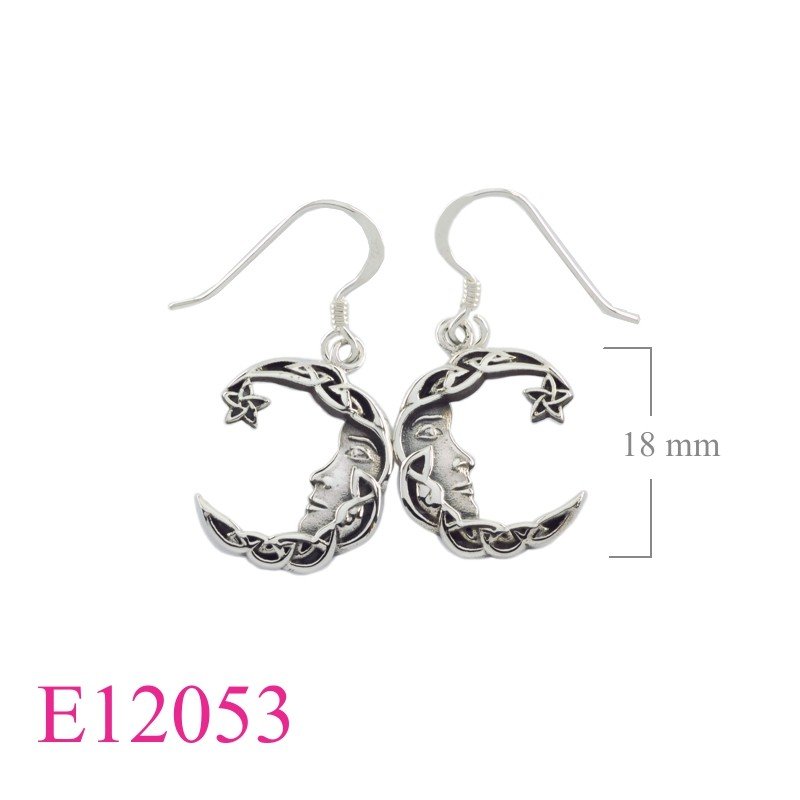 Celtic Earrings, Moon Earrings, Star Earrings, Celtic star Moon.