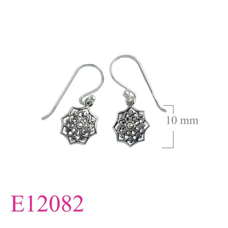 Earrings, openwork design.