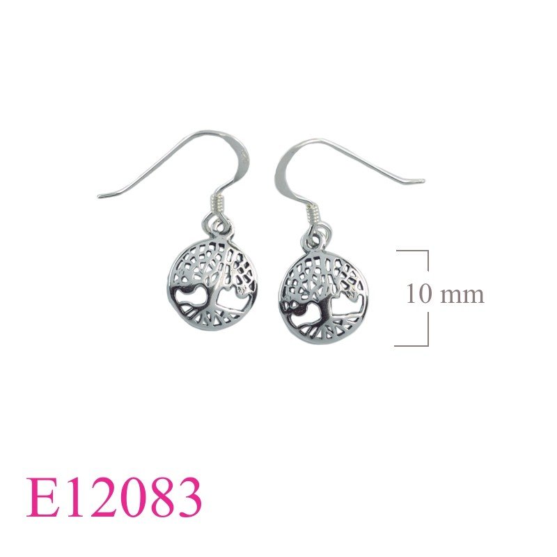Tree Of Life Earrings, Travel Jewelry Earrings, 10mm round Tree of life.