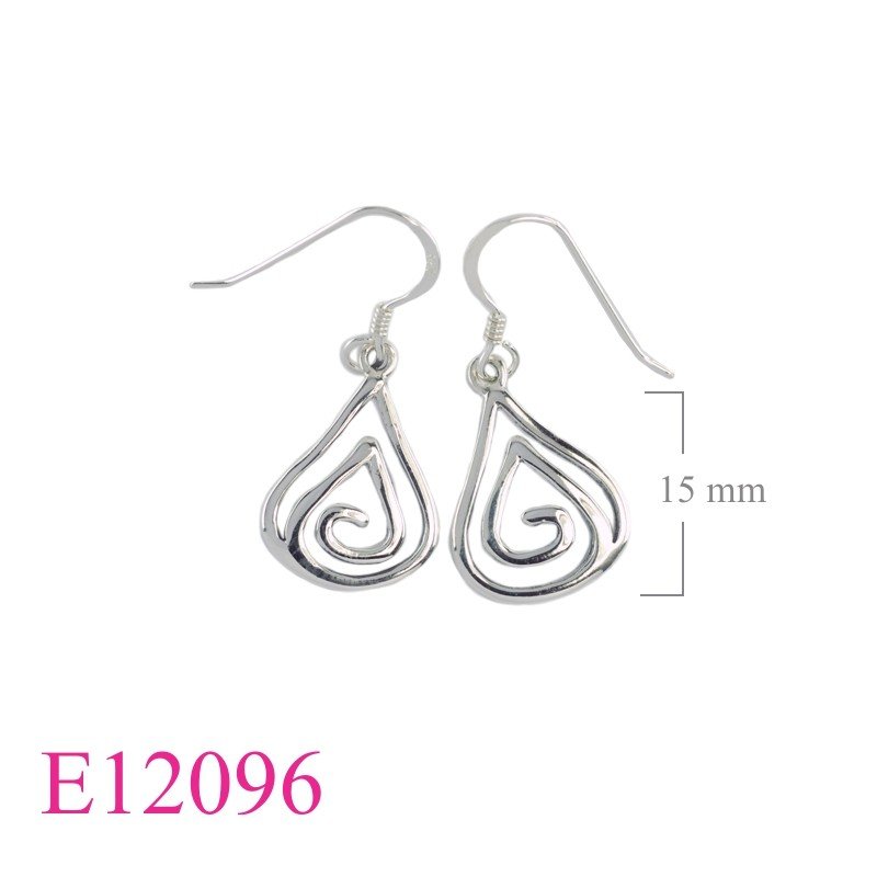 Earrings, openwork lotus.