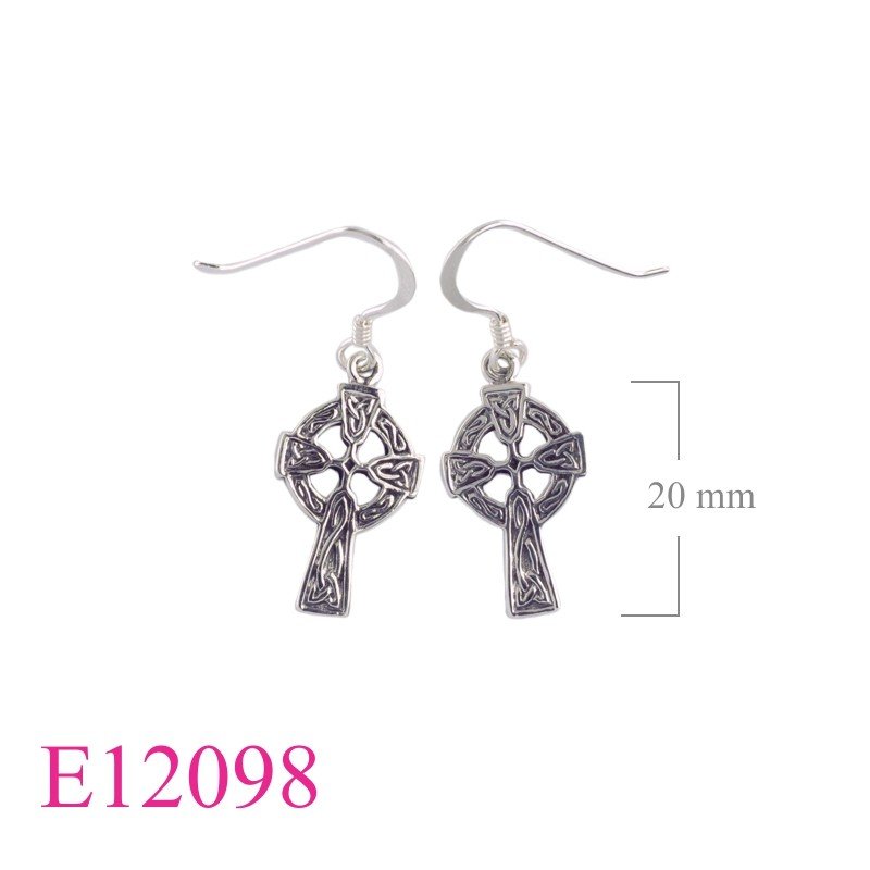 Earrings, 18mm Iona cross.