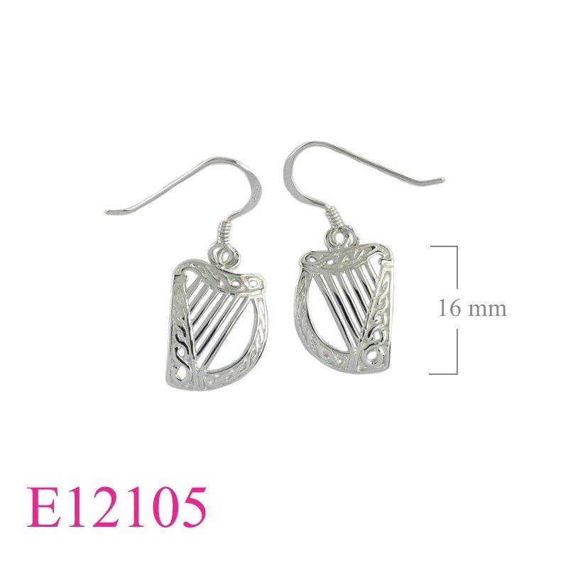 Celtic Earrings, Harp Earrings, Celtic .