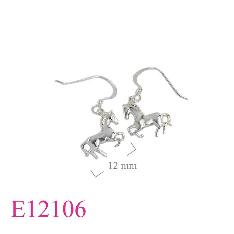 Earrings, horse.