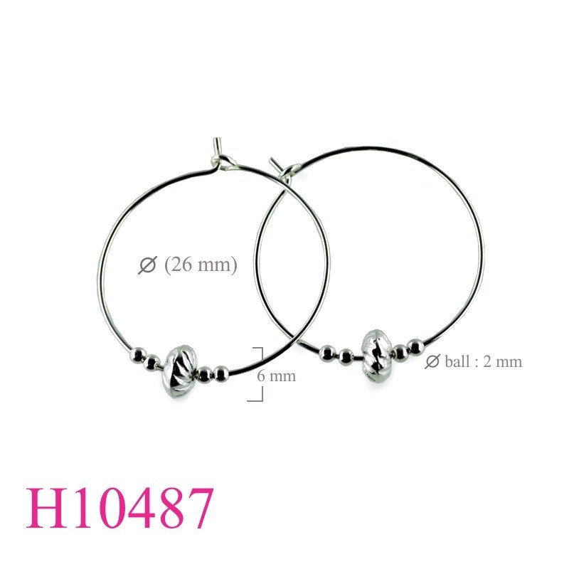 Earrings, 27mm hoop and beads.