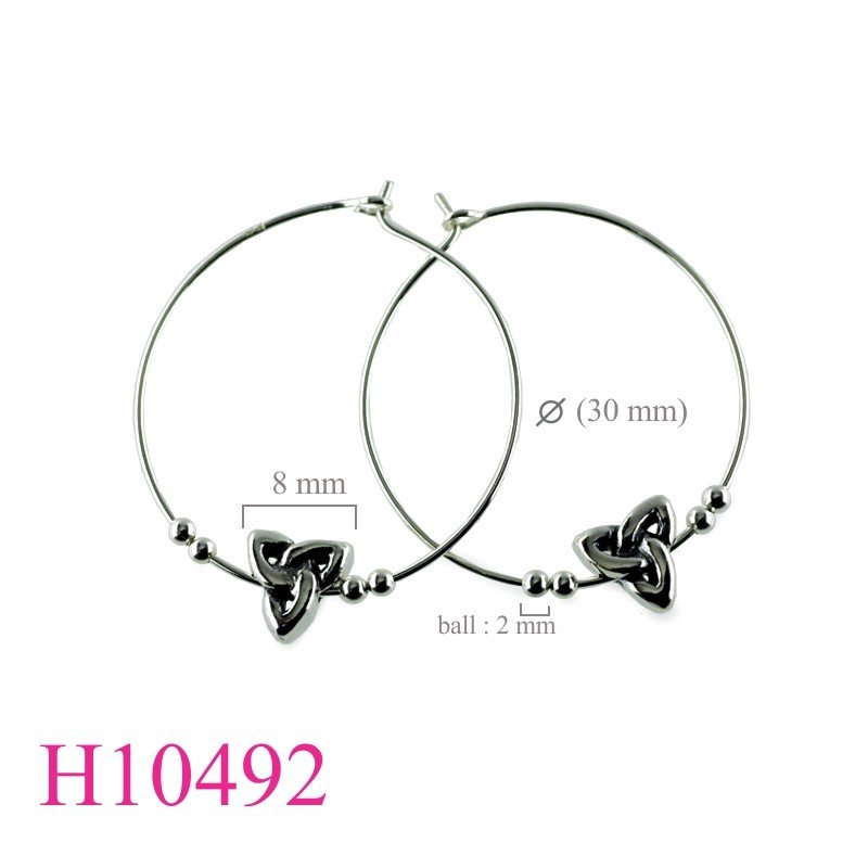 Earrings, Trinity and hoop.