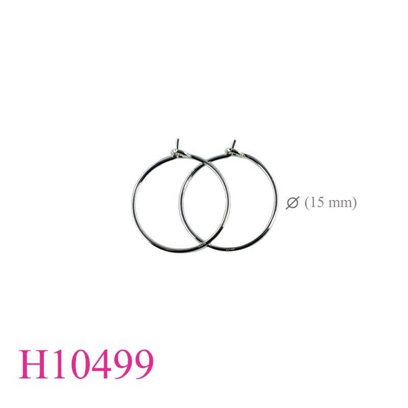 Earrings, 15mm wire hoop.