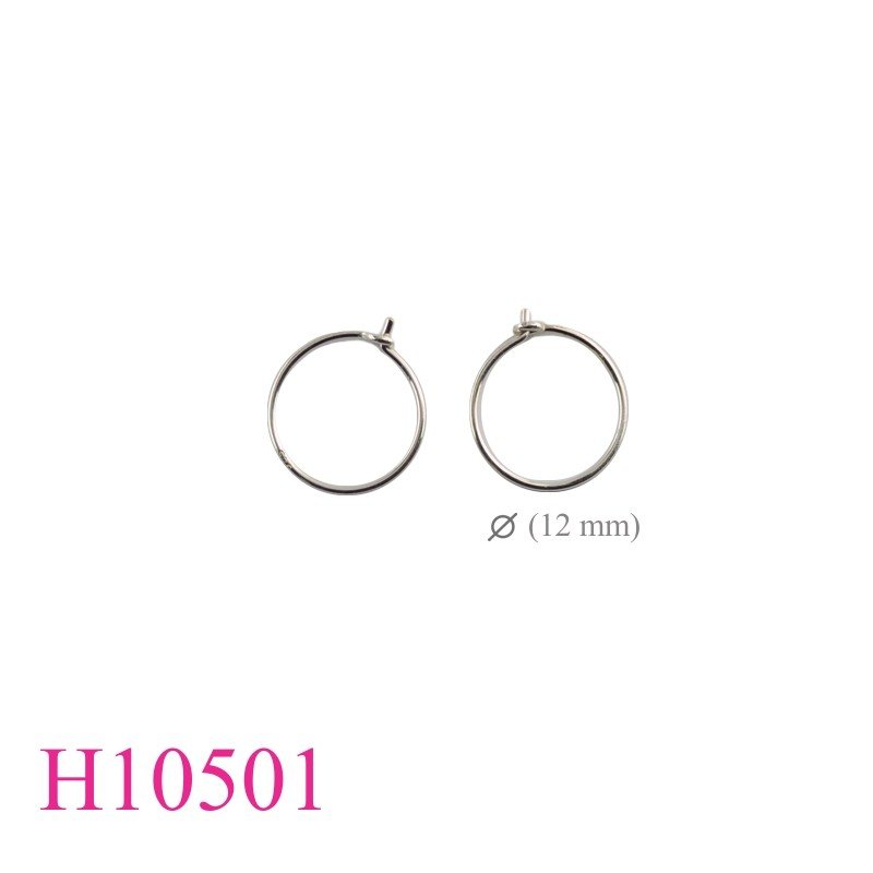 Earrings, 12mm wire hoop.