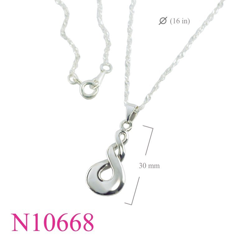 Necklace, 16 inches twist chain and twist drop charm.