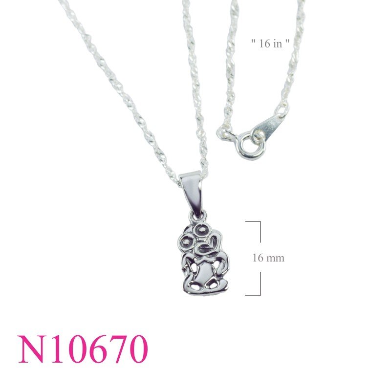 Necklace, 16 inches twist chain and Tiki charm.
