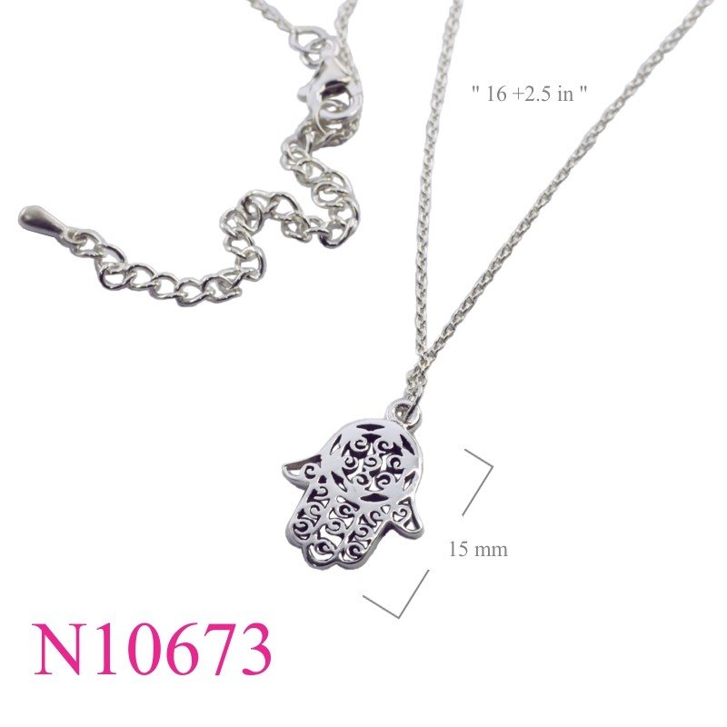 Necklace, 16+2.5 inches chain and Fatima hand.