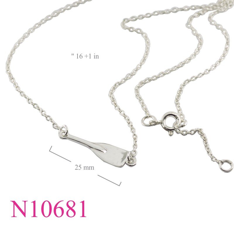 Necklace 16+1 inches chain and paddle.