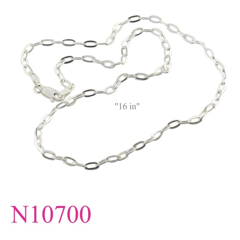 Necklace, 20 inches flat oval chain.