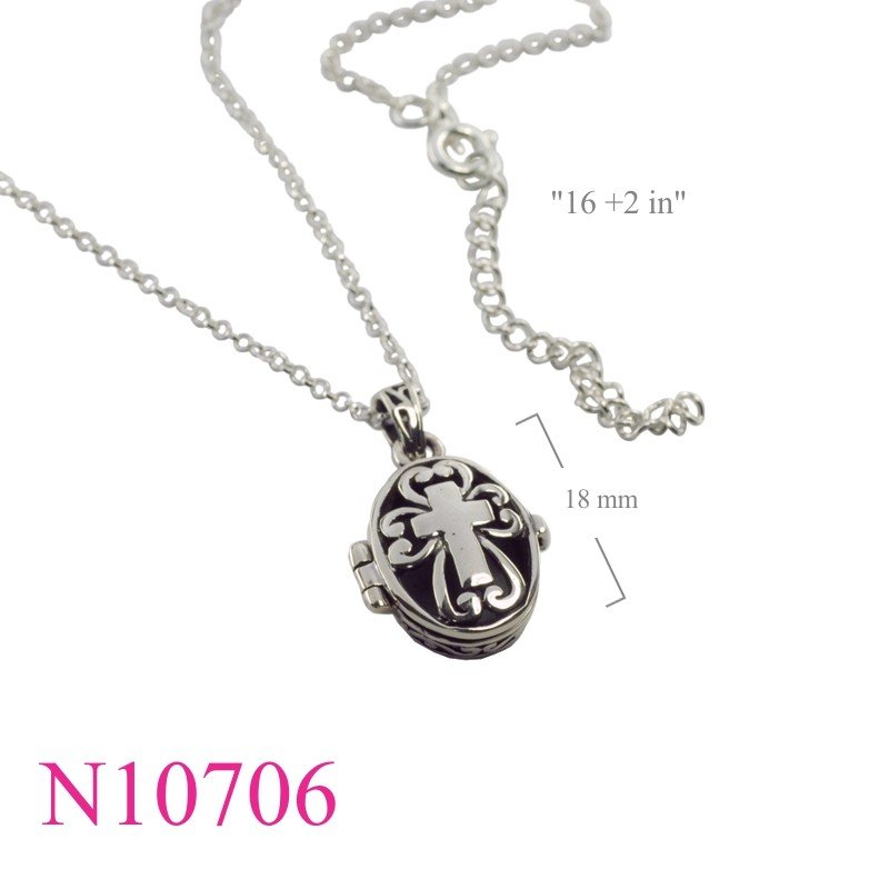 Locket Necklace, Cross Necklace, 16 inches chain and   charm.