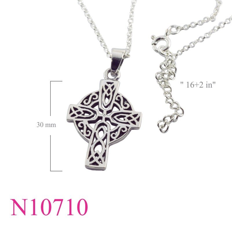 Necklace, 16 inches chain and Iona cross charm.