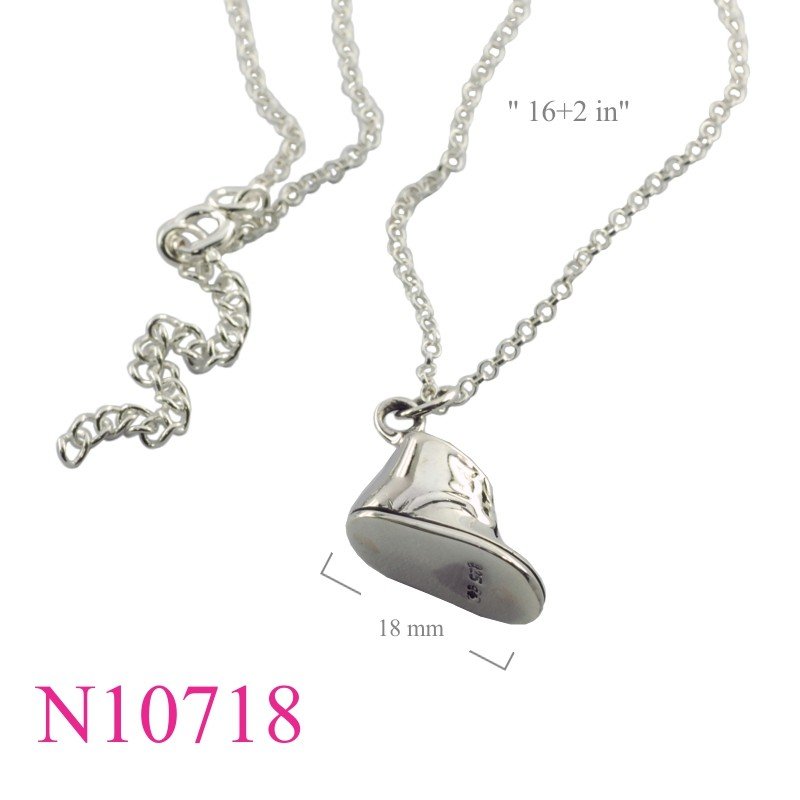 Necklace, 16 inches chain and boot shoes charm.