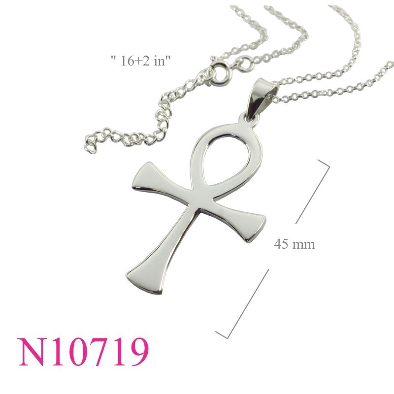 Necklace, 16 inches chain and Ankh charm.