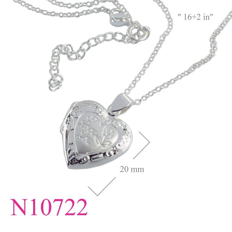 Heart Necklace, Locket Necklace, 16 inches chain and.