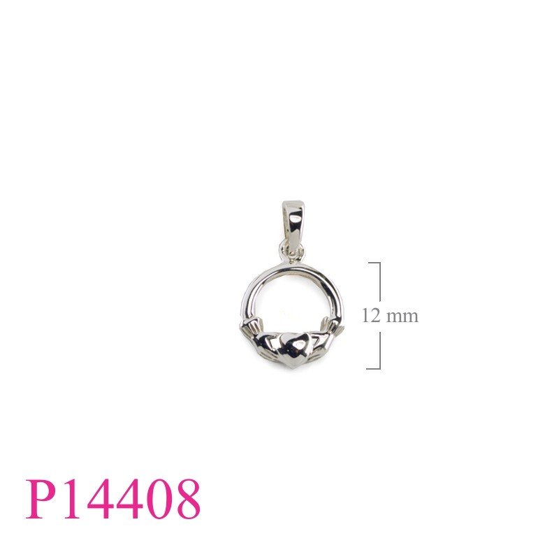 Pendant, round Claddagh.