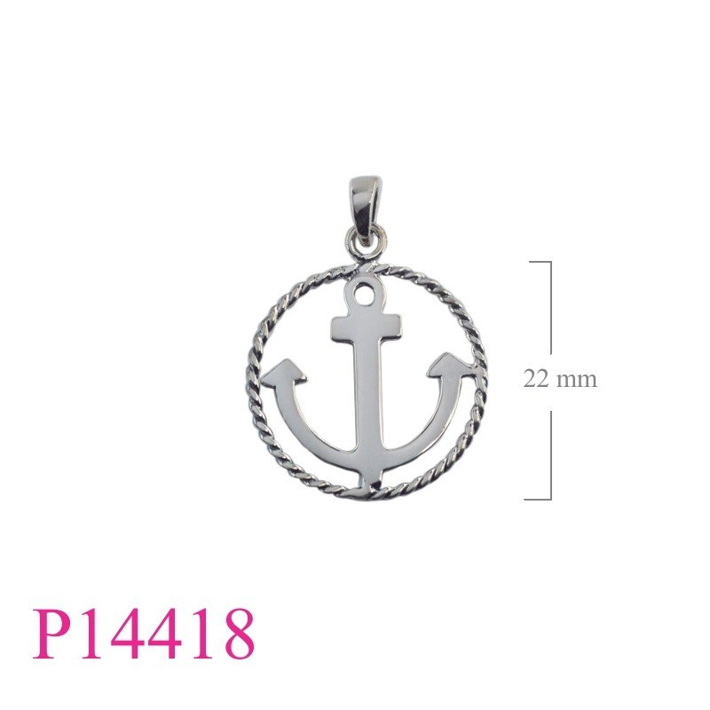Pendant, 22mm round anchor (Bail).