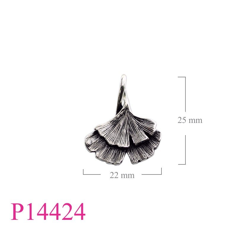 Pendant, double ginkgo leaves.