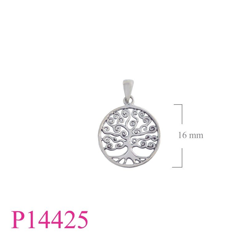 Tree Of Life Pendant, Travel Jewelry Pendant, 17mm round openwork .