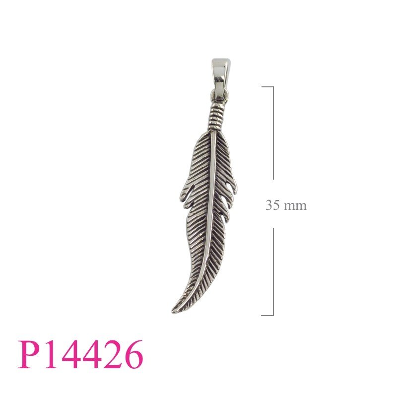 Pendant, 35mm feather.