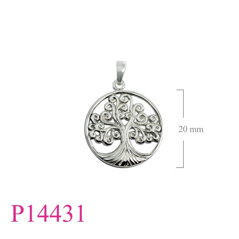 Tree Of Life Pendant, Travel Jewelry Pendant, 21mm round openwork .