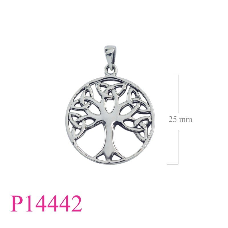 Tree Of Life Pendant, Travel Jewelry Pendant, 25mm round Trinity Tree of life.