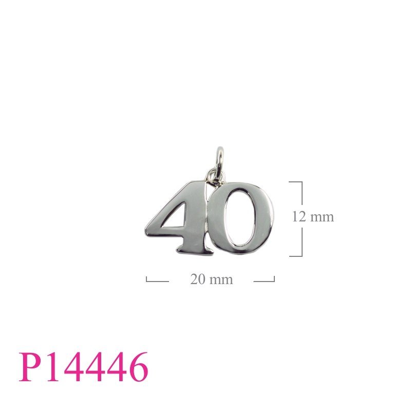 Pendant, 12mm "40".