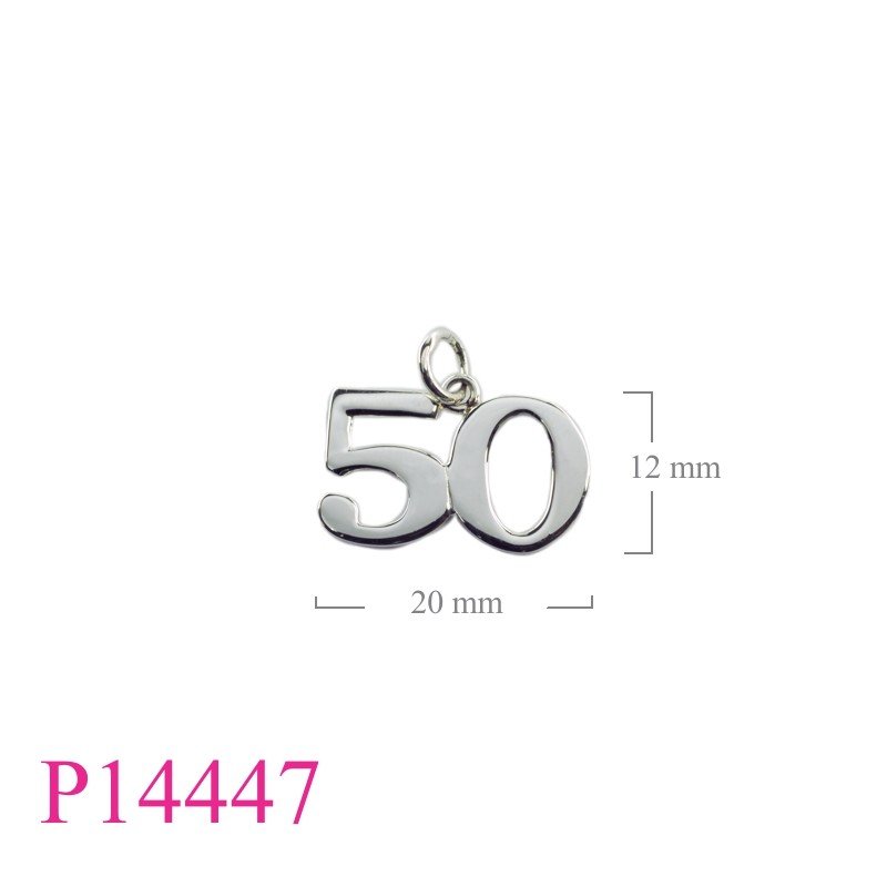Pendant, 12mm "50".